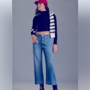 The colette high rise cropped wide leg jeans by Maeve Anthropologie